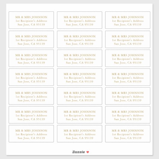 bruiloft gast Adresetiketten Sticker (Vel)