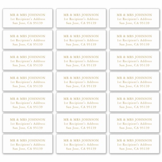 bruiloft gast Adresetiketten Sticker (Voorkant)
