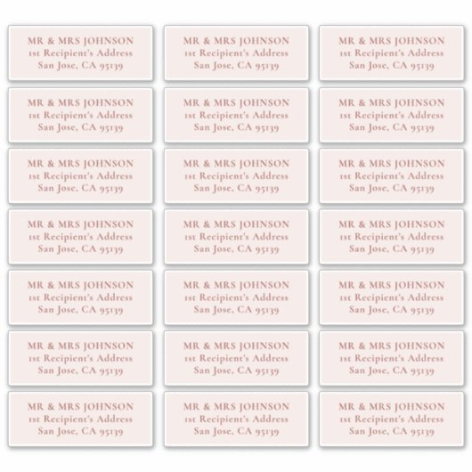  bruiloft gast Adresetiketten Sticker (Voorkant)