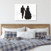 Bruiloft Gast Boek Paar Silhouet Canvas (Insitu (Slaapkamer))
