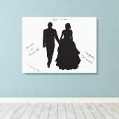 Bruiloft Gast Boek Paar Silhouet Canvas Afdruk (Insitu (Houten vloer))