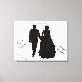 Bruiloft Gast Boek Paar Silhouet Canvas Afdruk (Voorkant)