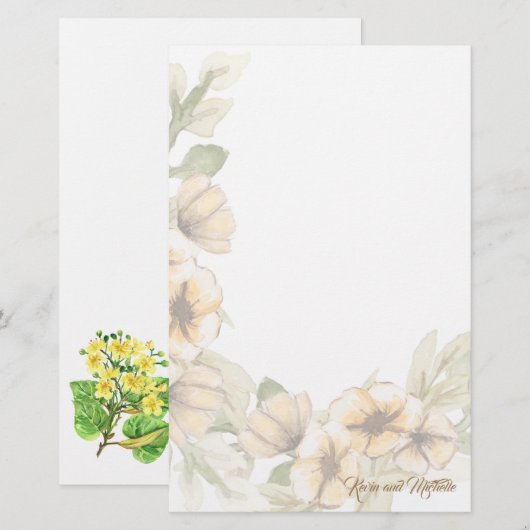 Bruiloft Gast Favor Briefpapier (Voorkant / Achterkant)