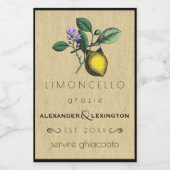 Bruiloft Gast Favor Limoncello DIY Voedselcontainer Etiket (Enkel label)