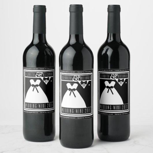Bruiloft Gast Favor Wijnfles Label Gepersonaliseer Wijn Etiket (Flessen)