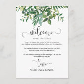 Bruiloft Gast Reisschema Geïllustreerd Advieskaart (Achterkant)