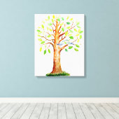 Bruiloft Gast Signing Tree Canvas (Insitu (Houten vloer))