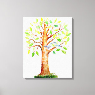 Bruiloft Gast Signing Tree Canvas Afdruk