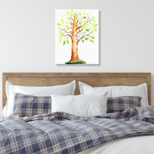 Bruiloft Gast Signing Tree Canvas Afdruk (Insitu (Slaapkamer))