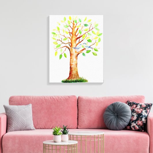 Bruiloft Gast Signing Tree Canvas Afdruk (Insitu (Woonkamer))