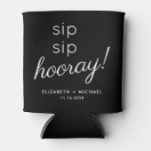 Bruiloft Gast Sip Hoera Zwart Blikjeskoeler (Voorkant)