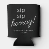 Bruiloft Gast Sip Hoera Zwart Blikjeskoeler (Achterkant)