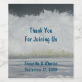 Bruiloft gast strand oceaan receptie dank u wijn etiket (Enkel label)