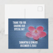 Bruiloft Gast Tuin Bloem Roze Bloem Bedankt Briefkaart (Voorkant / Achterkant)