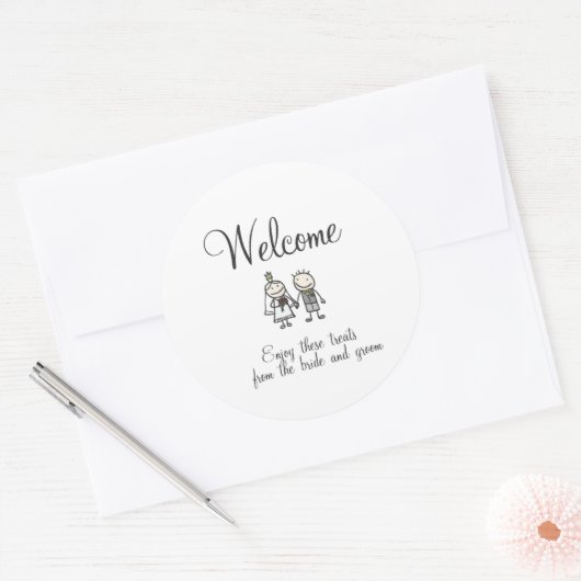 Bruiloft Gast Welkom Sticker (Envelop)