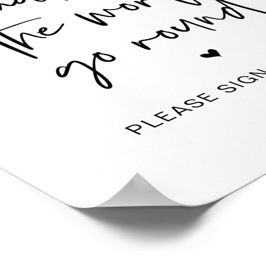 Bruiloft gast Wereldbol, liefde maakt de wereld ro Poster (Hoek)