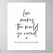 Bruiloft gast Wereldbol, liefde maakt de wereld ro Poster (Voorkant)