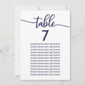 Bruiloft Gast Zitplaatsen Elegant Chique Navy Blau Kaart (Voorkant)