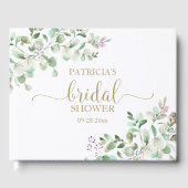 Bruiloft Gastboek met Groene Eucalyptus Gastenboek (Voorkant)