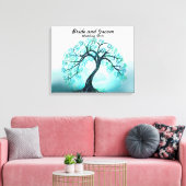 Bruiloft Gastenboek Alternatief Blauwe Boom van he Canvas Afdruk (Insitu (Woonkamer))