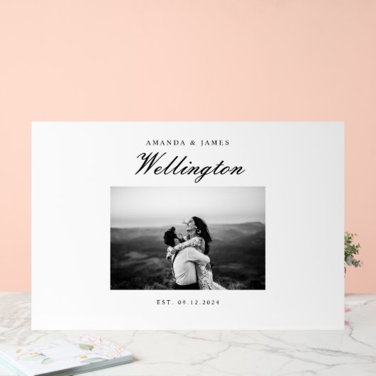 Bruiloft Gastenboek Alternatief Elegante Foto Acryl Bord (Huwelijk)