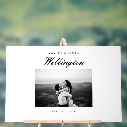 Bruiloft Gastenboek Alternatief Elegante Foto Acryl Bord (Neutraal)