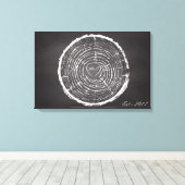 Bruiloft Gastenboek Alternatief - Tree Rings Canva Canvas Afdruk (Insitu (Houten vloer))