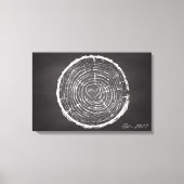 Bruiloft Gastenboek Alternatief - Tree Rings Canva Canvas Afdruk (Voorkant)