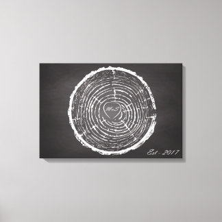 Bruiloft Gastenboek Alternatief - Tree Rings Canva Canvas Afdruk