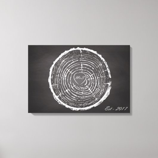 Bruiloft Gastenboek Alternatief - Tree Rings Canva Canvas Afdruk (Voorkant)