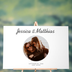 Bruiloft Gastenboek Alternatieve Cirkel Foto Acryl Bord