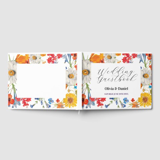 Bruiloft Gastenboek Bloemen Zomer Bloemen (Volledig)