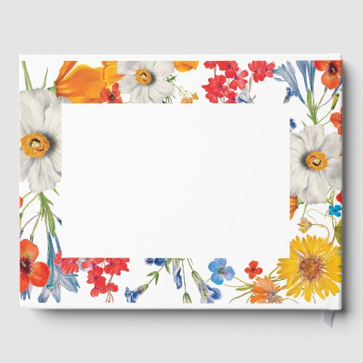 Bruiloft Gastenboek Bloemen Zomer Bloemen (Achterkant)