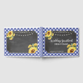 Bruiloft Gastenboek Bloemen Zonnebloem Marine Krij (Volledig)