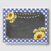Bruiloft Gastenboek Bloemen Zonnebloem Marine Krij (Achterkant)