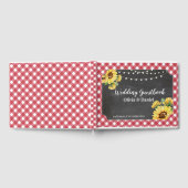Bruiloft Gastenboek Bloemen Zonnebloem Rood Wit (Volledig)
