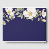 Bruiloft Gastenboek Bloemencrème Marine Elegant (Achterkant)