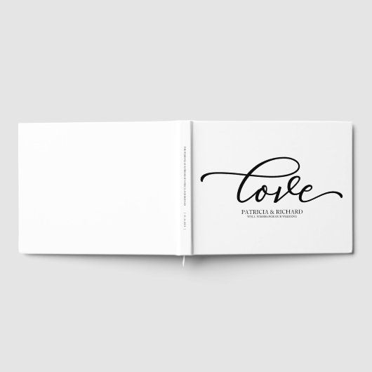 Bruiloft Gastenboek Chic Zwart Script (Volledig)