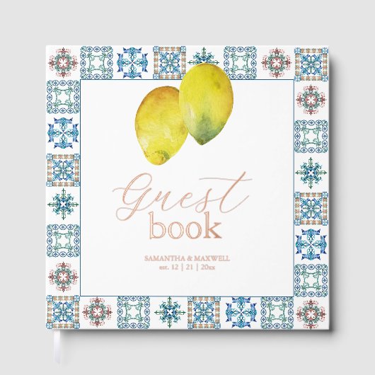 Bruiloft Gastenboek Citroenen & Botanicals (Voorkant)