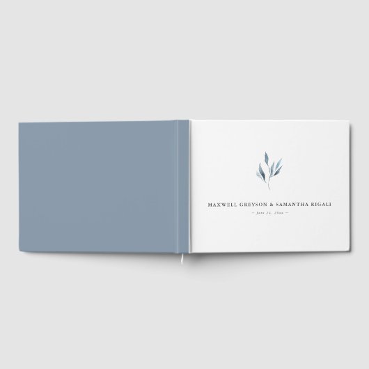Bruiloft Gastenboek Dusty Blue Botanicals (Volledig)