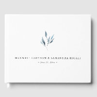 Bruiloft Gastenboek Dusty Blue Botanicals