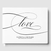 Bruiloft Gastenboek Elegant Zwart Script (Voorkant)