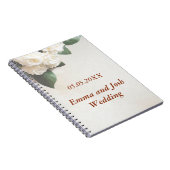 Bruiloft Gastenboek Elegante Zachte Witte Rozen Notitieboek (Rechterzijde)