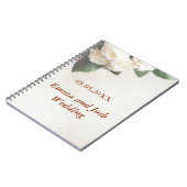 Bruiloft Gastenboek Elegante Zachte Witte Rozen Notitieboek (Linkerzijde)