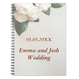 Bruiloft Gastenboek Elegante Zachte Witte Rozen Notitieboek