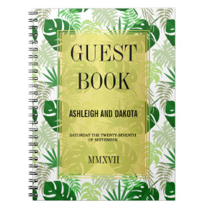 Bruiloft Gastenboek Exotische groene tropische b Notitieboek