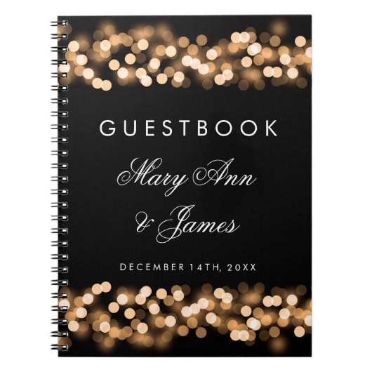Bruiloft Gastenboek Gold Hollywood Glam Notitieboek (Voorkant)