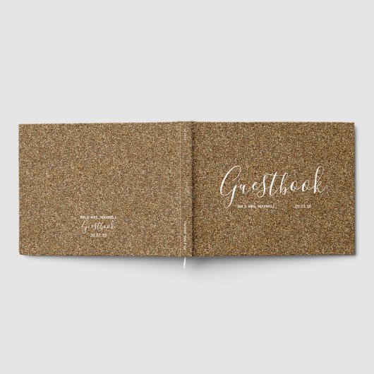 Bruiloft Gastenboek | Gouden Glitter Chic (Volledig)