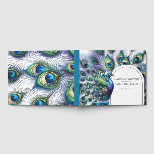 Bruiloft Gastenboek Majestic Peacock (Volledig)