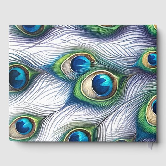 Bruiloft Gastenboek Majestic Peacock (Achterkant)